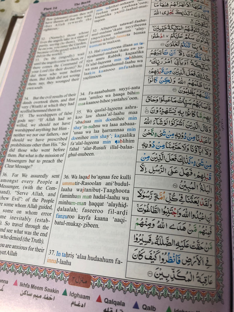 The Holy Quran with color coded Tajweed