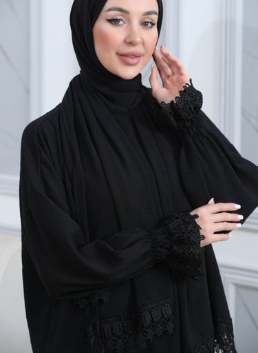 Elegant One-Piece Abaya and Prayer Dress Crepe Solid Color | Lightweight and Comfortable | Hijab Abaya Suit