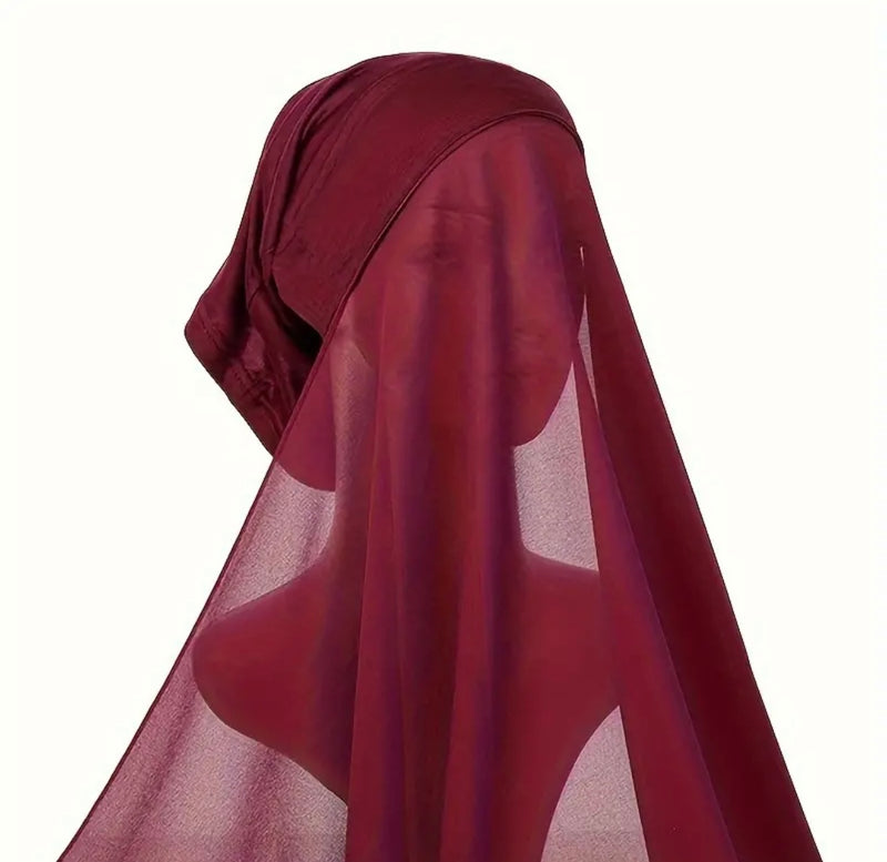 Chiffon instant hijab with undercap