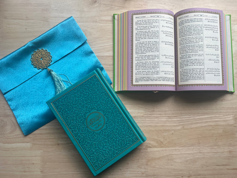 English Translation Quran with Satin Pouch
