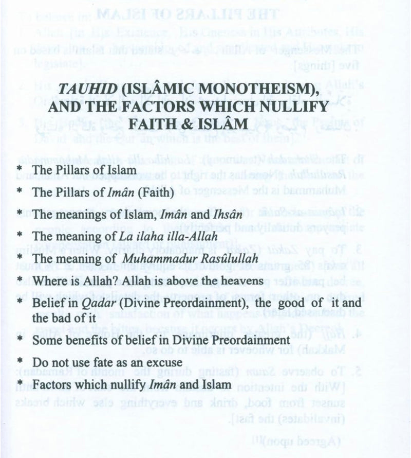 The pillars of Islam and Iman
