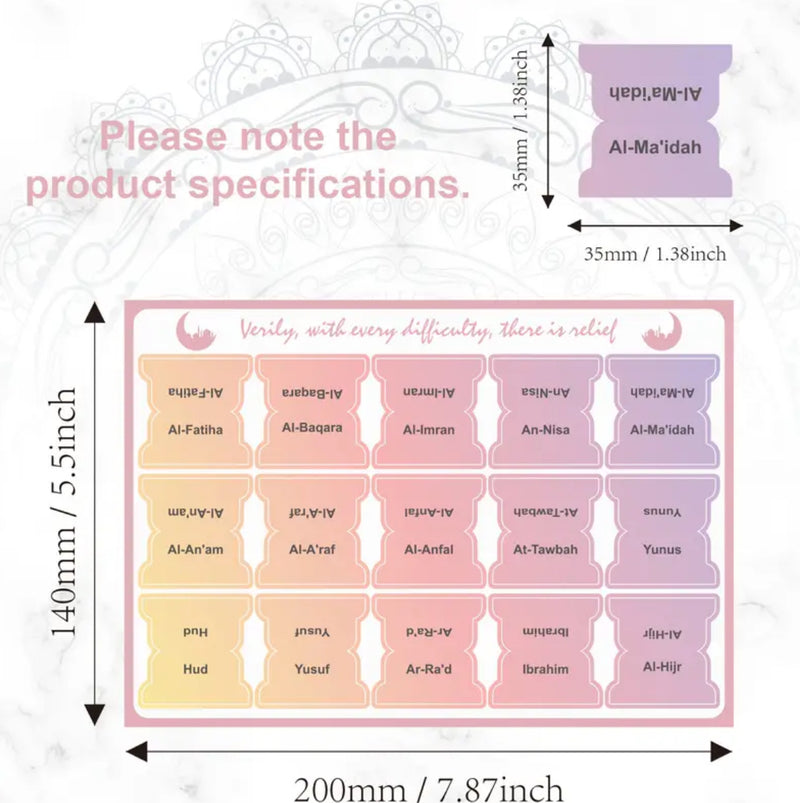 Quran Index Tabs (Self Adhesive)