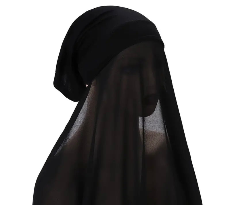 Chiffon instant hijab with undercap