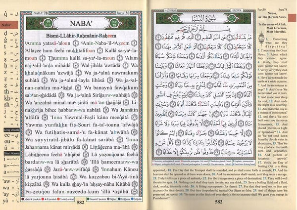 Tajweed Quran With English Translation & Transliteration