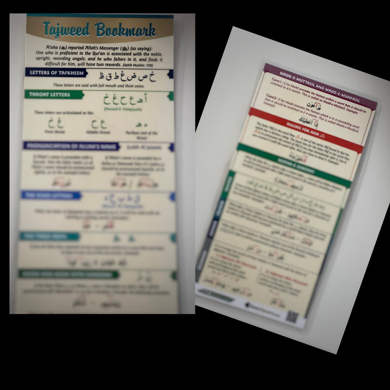 Tajweed Bookmarks cards